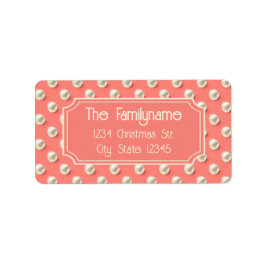Custom Coral and Pearl Return Address  Adressetikett