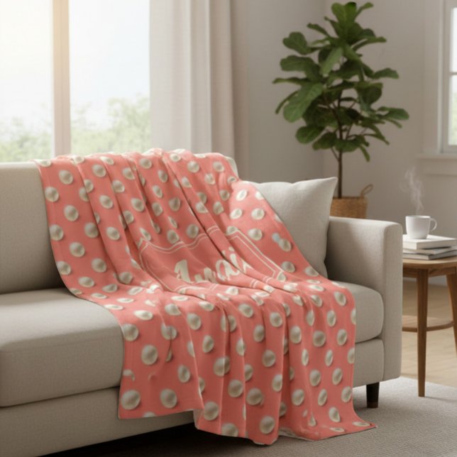 Custom Coral & Pearls Elegant Soft Throw Blanket Fleecefilt (Skapare uppladdad)