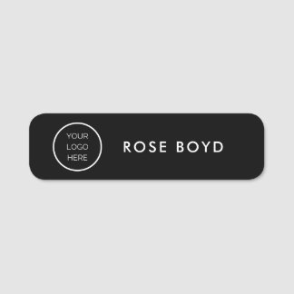 Custom Corporate Business Logo Black Employee Name Namnbricka