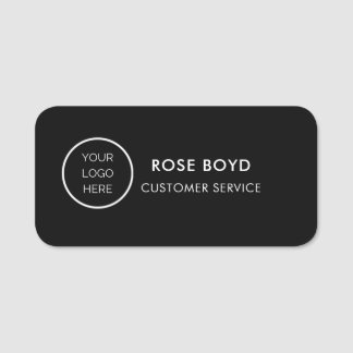 Custom Corporate Business Logo Black Employee Name Namnbricka