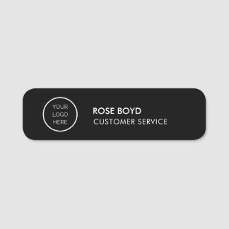 Custom Corporate Business Logo Black Employee Name Namnbricka