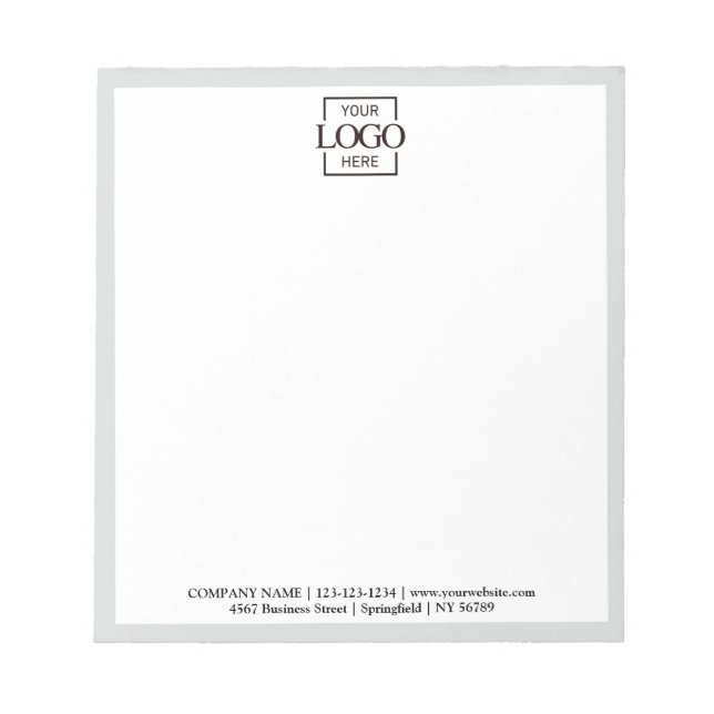 Custom Corporate Business Logo Modern Professional Anteckningsblock (Framsida)