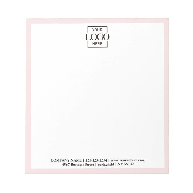 Custom Corporate Business Logo Modern Professional Anteckningsblock (Framsida)
