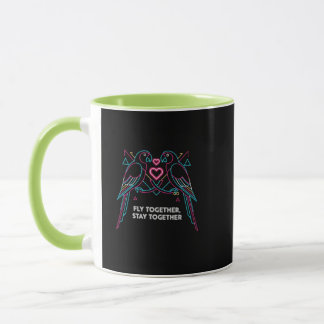 Custom Couple Anniversary Neon Parrots Winter Hood Mugg