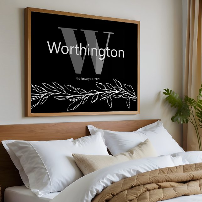 Custom Couple Last Name Elegant Wedding Print Poster (Skapare uppladdad)