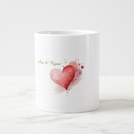 Custom Couple Name Watercolor Heart Specialist Mug Jumbo Mugg