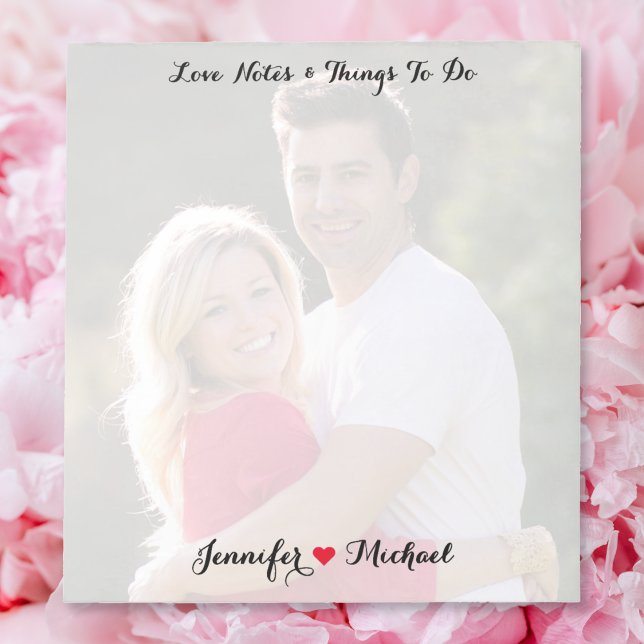 Custom Couple Photo Love Notes To Do List Notepad Anteckningsblock (Custom Couple Photo Love Notes To Do List Notepad)