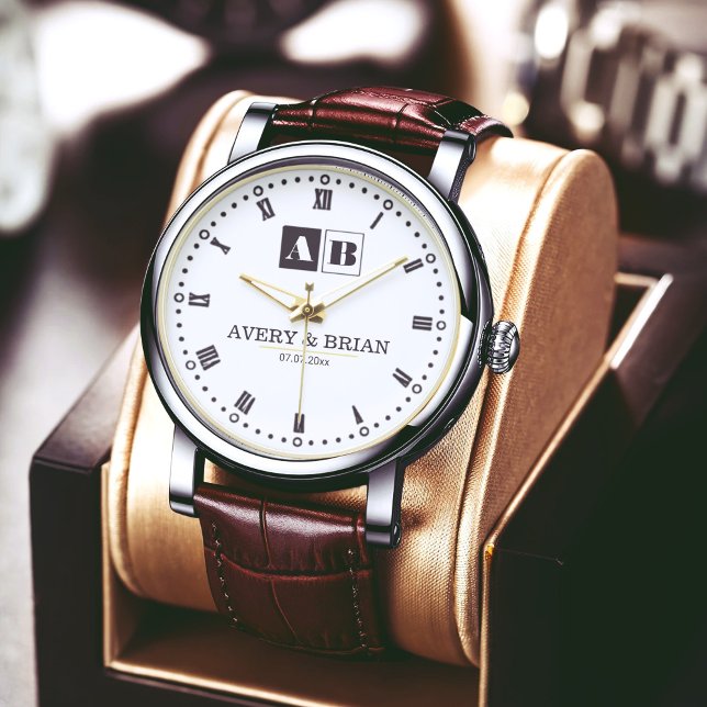 Custom Couples  Monogram Wedding  Armbandsur (Skapare uppladdad)