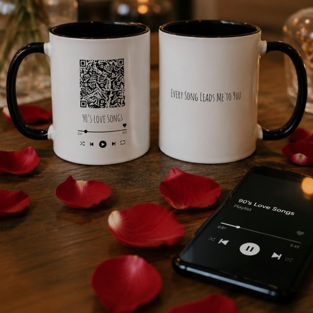 Custom Couple's QR Playlist Mug Mugg (Skapare uppladdad)
