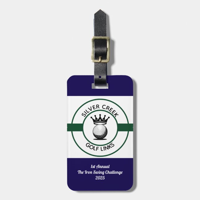 Custom Create Your Own Golf Tournament Bagagebricka (Vertikal Framsida)