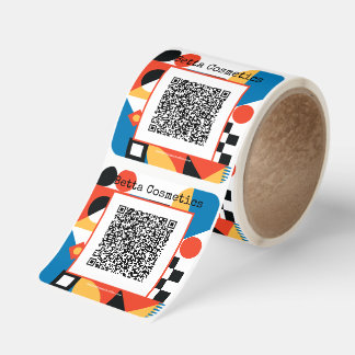 Custom-Cut Vinyl Abstract Geometric QR Code Fyrkantigt Klistermärke