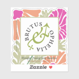 Custom-Cut Vinyl Floral Product Label Watercolor  Klistermärken