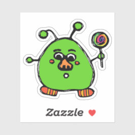 Custom-Cut Vinyl Sticker - Allen Alien Klistermärken