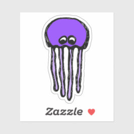 Custom-Cut Vinyl Sticker - Josie Jellyfish Klistermärken