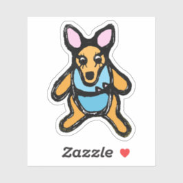 Custom-Cut Vinyl Sticker - Kelly Kangaroo Klistermärken