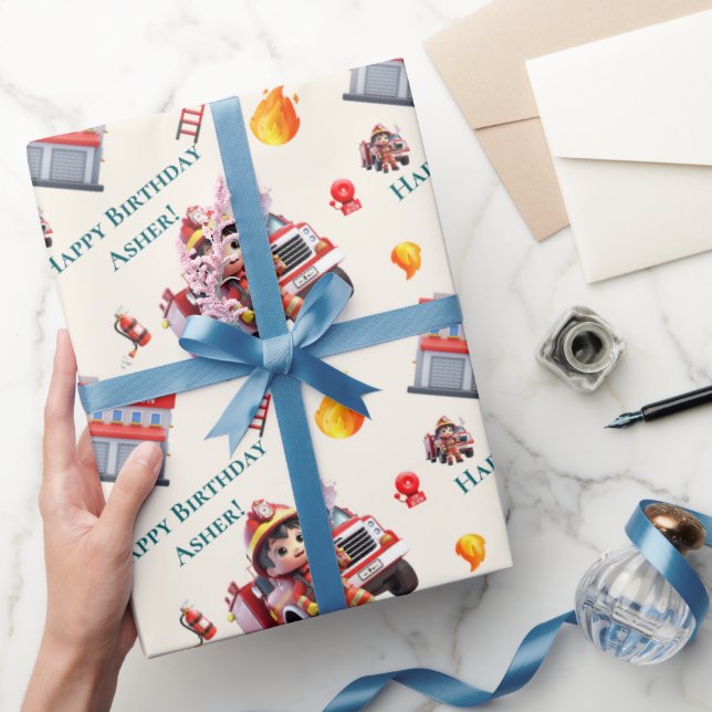 Custom Cute 3D Firefighter Fire Truck for Boys |  Presentpapper (Gifting)