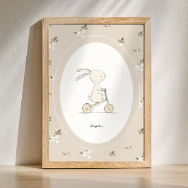 Custom Cute Bunny Nursery Decor - Baby Name Poster