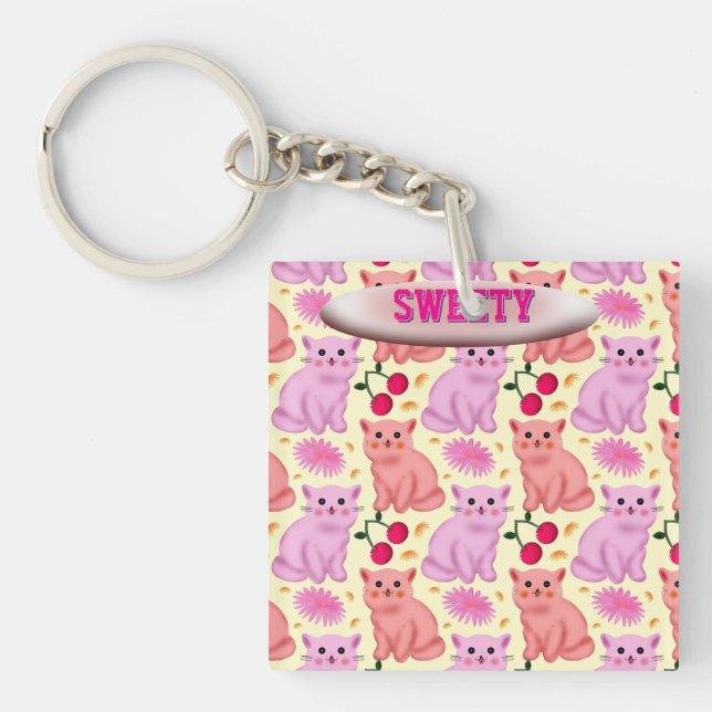 Custom Cute Cat Cherry Floral Pattern (Framsidan)