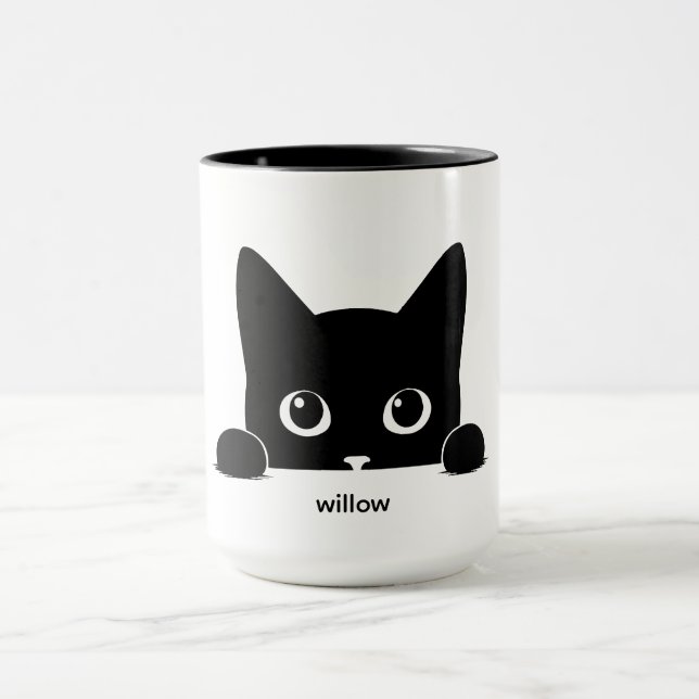 Custom Cute Cat Pet Name Mugg (Center)