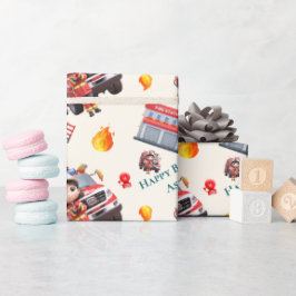 Custom Cute Fun 3D Firefighter Girls Birthday | Presentpapper