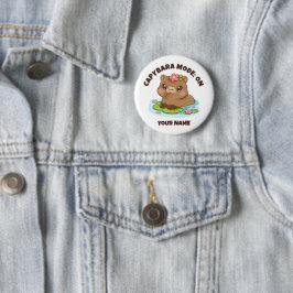 Custom Cute Kawaii Capybara Mode Button Knapp