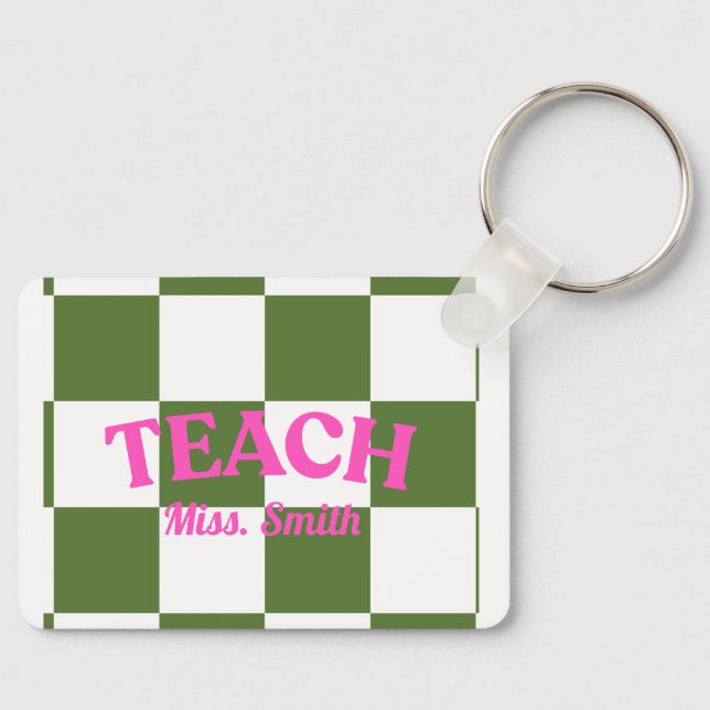 Custom Cute Teach Keychain Nyckelring (Framsida)