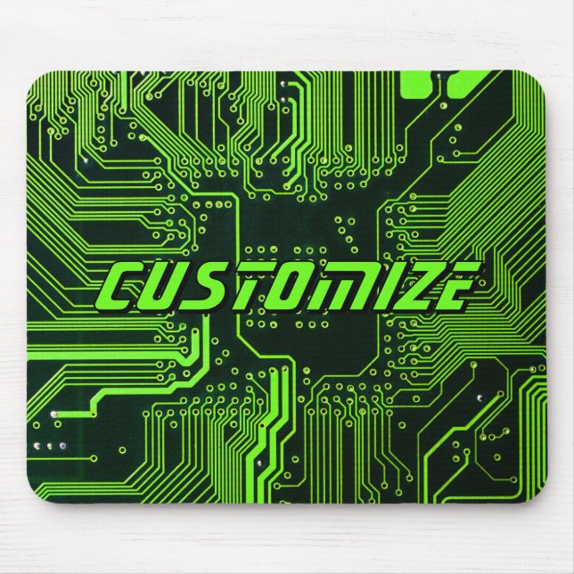 Custom Cyber Green PCB Circuit Board Tech Art Musmatta (Framsidan)