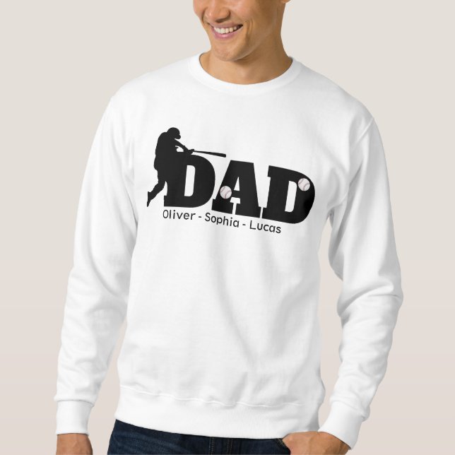 Custom Dad Baseball  Lång Ärmad Tröja (Framsida)