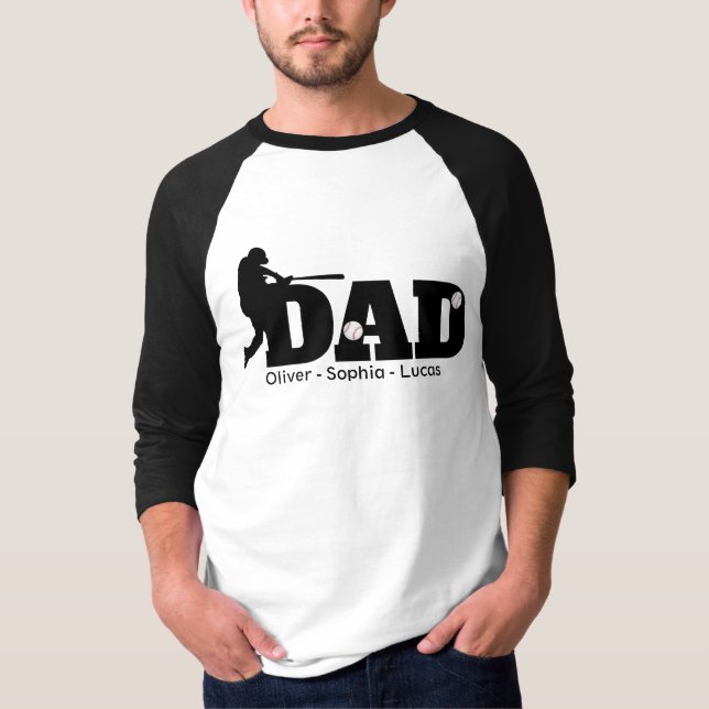Custom Dad Baseball  T Shirt (Framsida)