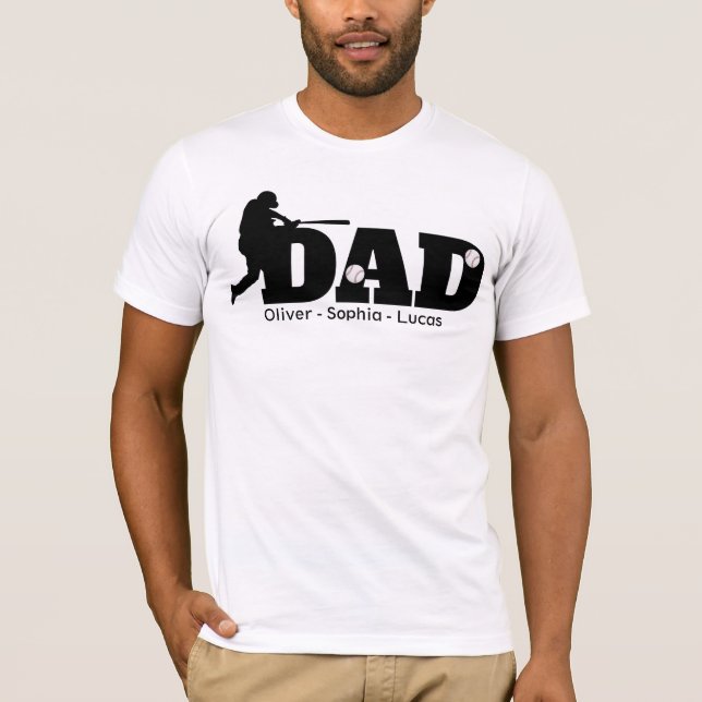 Custom Dad Baseball T-Shirt (Framsida)