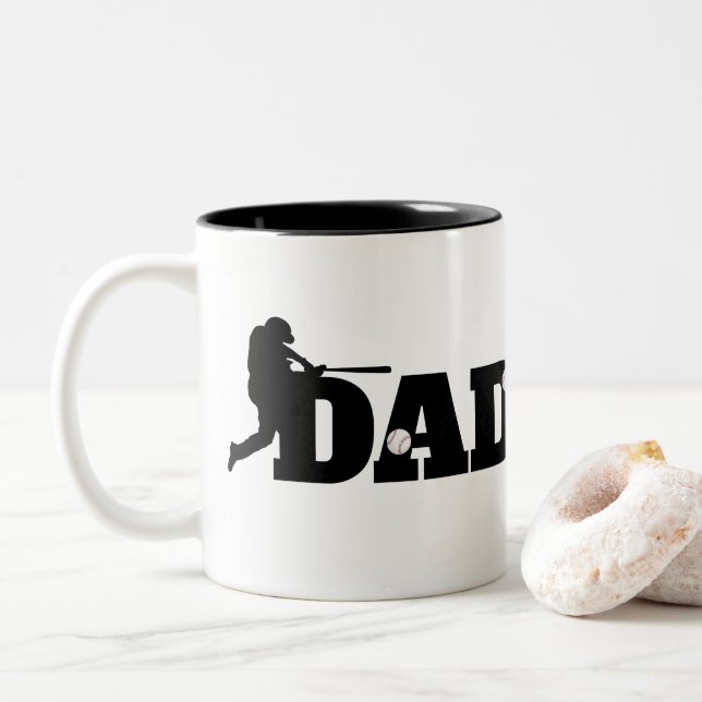 Custom Dad Baseball  Två-Tonad Mugg (Med munk)