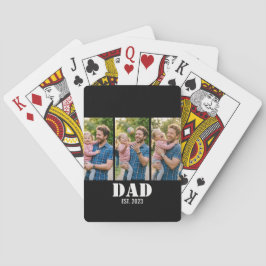 Custom Dad Est. Year Photo 3-Picture Keepsake Casinokort