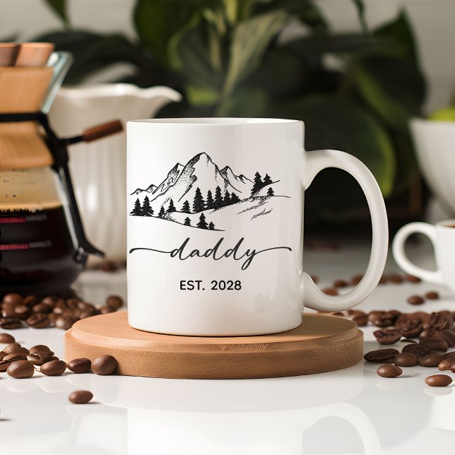 Custom Dad Mug – Gifts for New or Future Dads Kaffemugg (personalized dad mug, minimalist dad mug, papa coffee mug, dad gift mug, new dad mug,)