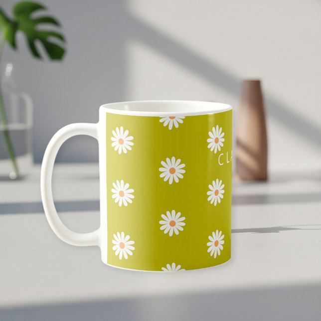 Custom Daisy Mug with Name for Women, Female Daisy Kaffemugg (Skapare uppladdad)