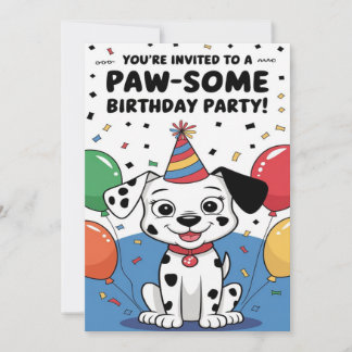 Custom Dalmatian birthday Invitation card Inbjudningar