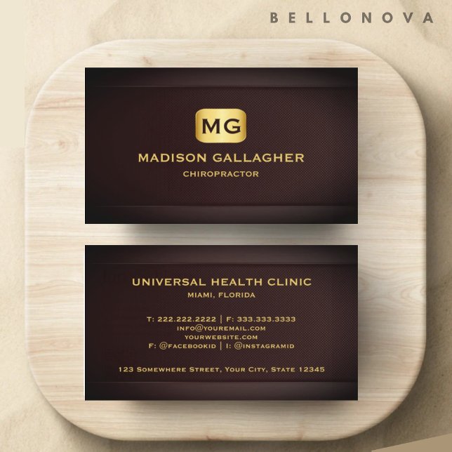 Custom Dark Red Maroon Gold Healthcare Visitkort (Custom Dark Red Maroon Gold Healthcare Business Card)