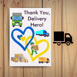 Custom Delivery Driver Card With Editable Note Tack Kort