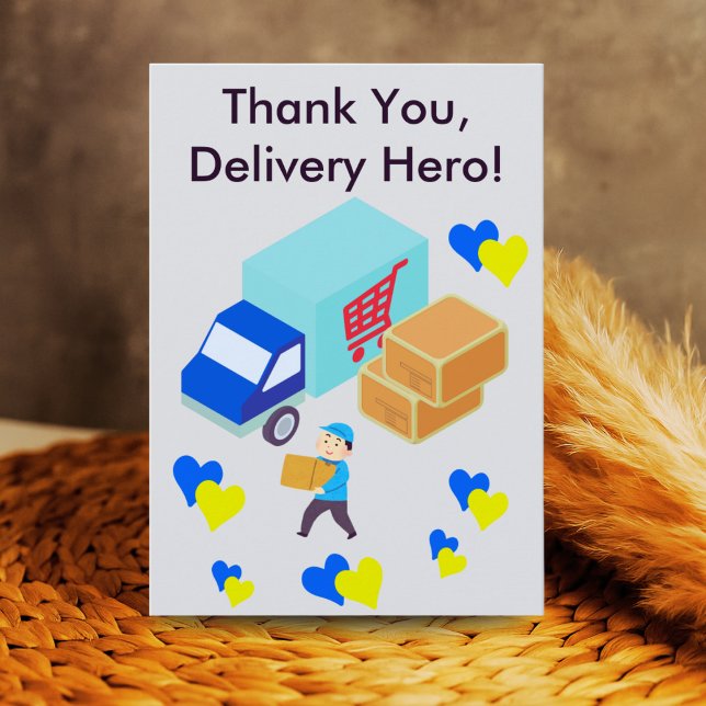 Custom Delivery Driver Card With Editable Note Tack Kort (Skapare uppladdad)