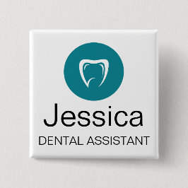 Custom Dental Assistant Name Badge Tooth Logo Knapp