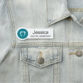 Custom Dental Assistant Name Badge Tooth Logo Namnbricka