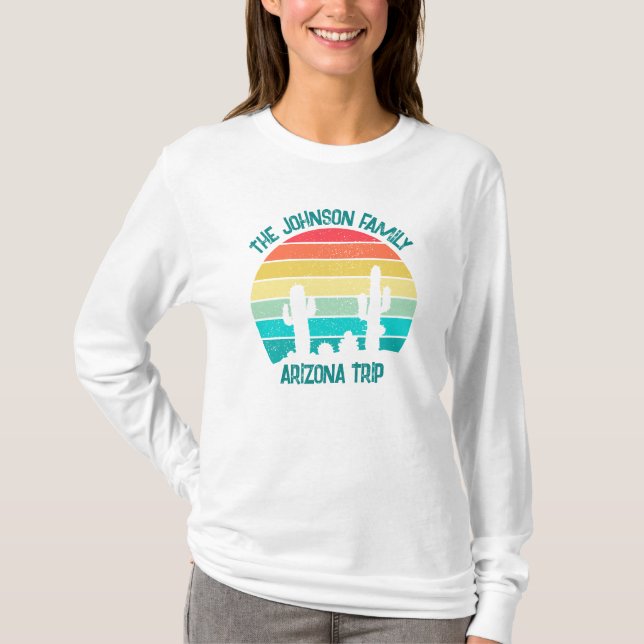 Custom Desert Cactus Sunset Women's Long Sleeve T Shirt (Framsida)