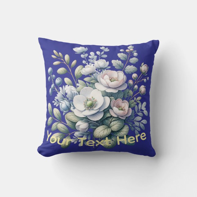 Custom design blue kudde (Framsida)