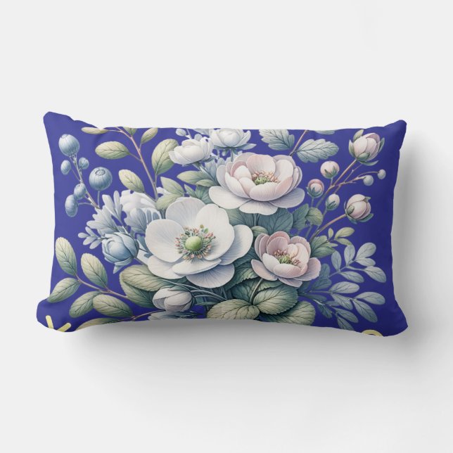 Custom design blue lumbarkudde (Framsida)