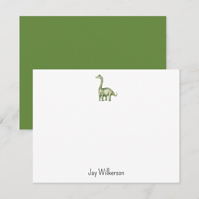 Custom Dinosaur Note Card Anteckningskort (Fram/baksida)