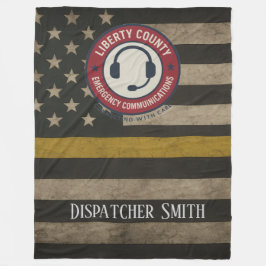 Custom Dispatcher Thin Gold Line Blanket Fleecefilt