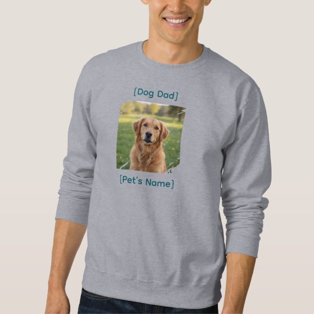 Custom Dog Dad Photo Sweatshirt |  Gift for Men (Framsida)