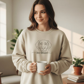 Custom Dog Ear Line Art Sweatshirt | Personalized  T Shirt