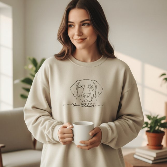 Custom Dog Ear Line Art Sweatshirt | Personalized  T Shirt (Skapare uppladdad)