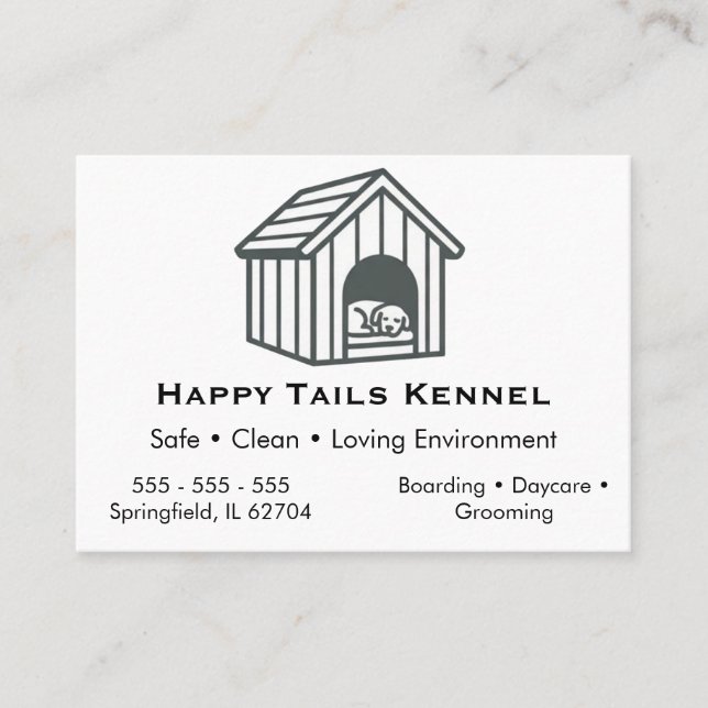 Custom Dog Kennel Business Card  Visitkort (Framsida)
