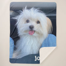 Custom Dog Photo Blanket with Pet's Name 